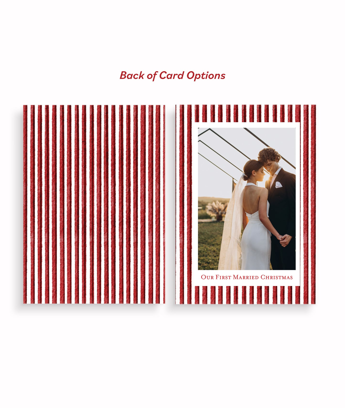 Striped with Love Red Christmas Card