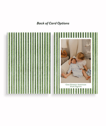 Striped with Love Green Christmas Card