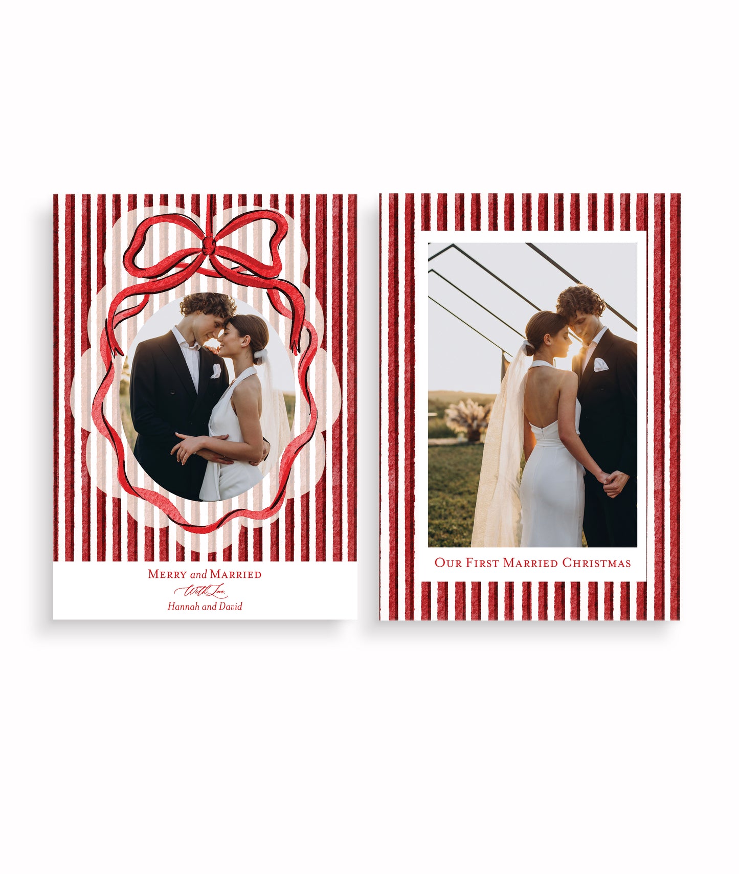 Striped with Love Red Christmas Card