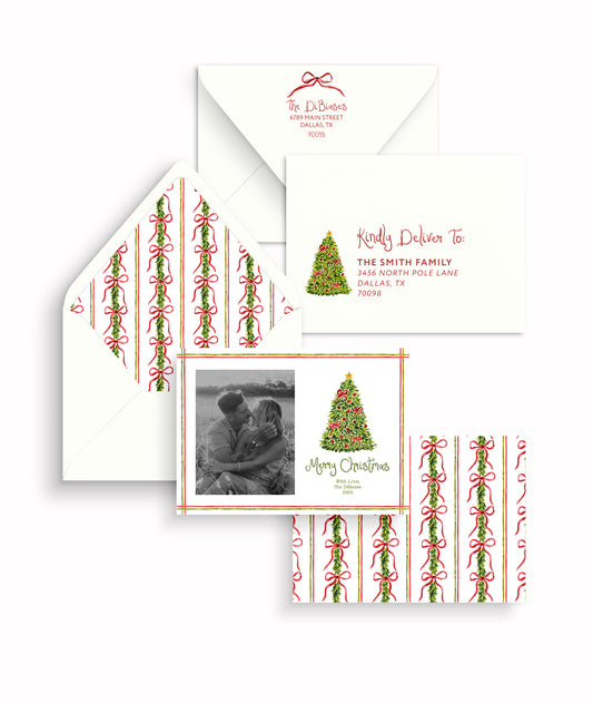 Evergreen Greetings Christmas Card